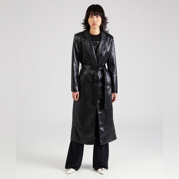 GUESS Between-Seasons Vegan Leather Coat 'Gea' in Black Size S\M - Picture 7 of 7